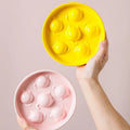 Custom New Design Yellow Elevated Ceramic Pet Cat Slow Bowls Rounded Shape for Dogs