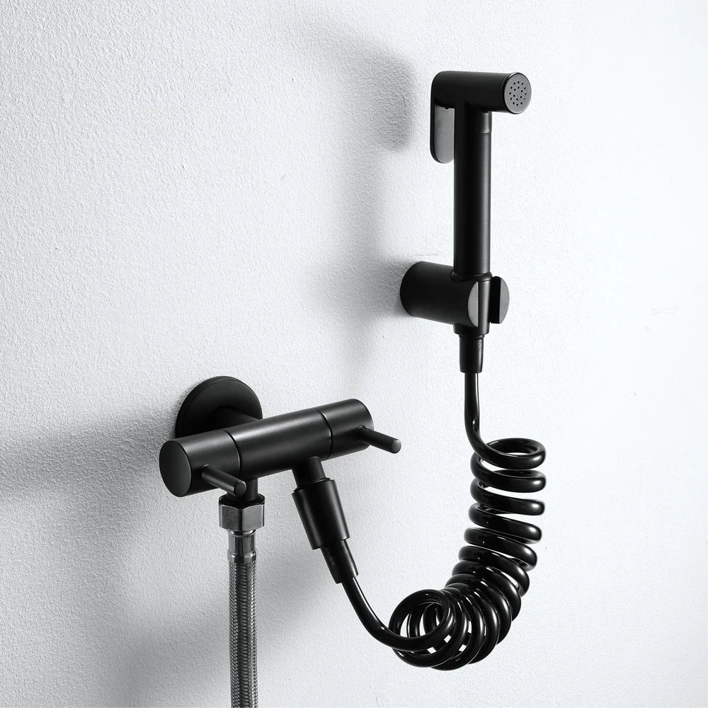 Wall Mounted Toilet Sprayer Hot and Cold Mixer Bidet Spray Set
