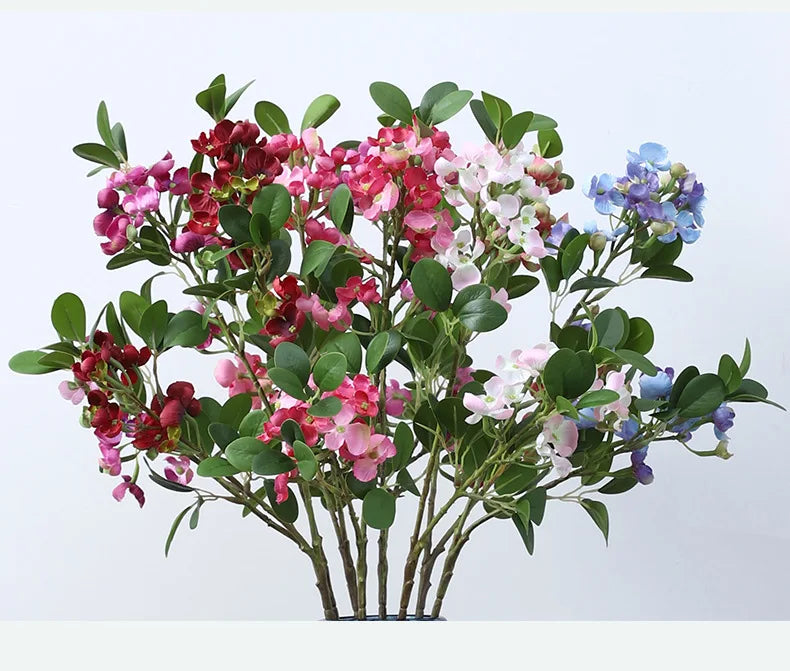 Wholesale Real Touch 2 Fork Artificial apple Blossom Flower for Decor Wedding