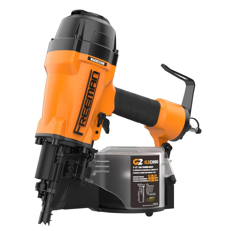 Freeman FMCN90 15 Degree Magnesium/Aluminum Alloy Wood Pallet Air Nailer Pneumatic Wire Plastic Collation Coil Framing Nail Gun