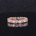 Starsgem Wedding Engagement Ring 10K Pure Gold 3.0mm Heart Shape Moissanite Diamond Stackable Eternity Bands for Women