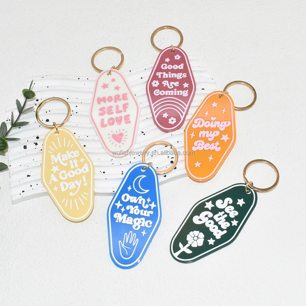 Positive Affirmation Optimism Gift Good Things Own Your Magic See the Good Self Love Grateful Manifest Hotel Keychain