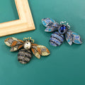 Jachon Hot Selling High-quality Bee Brooch Pins Women Enamel Crystal Insect Large Lapel Safety Pin for Women Girls