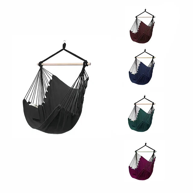 Woqi Hot Sell  Hanging Hammock Chair Hanging Swing Chair with  Cushions 34 Inch Wide Seat Swing