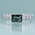 C4591 OEM/ODM 925 Sterling Silver Natural Green Stone Wholesale Factory in China Moss Agate Gemstone Ring