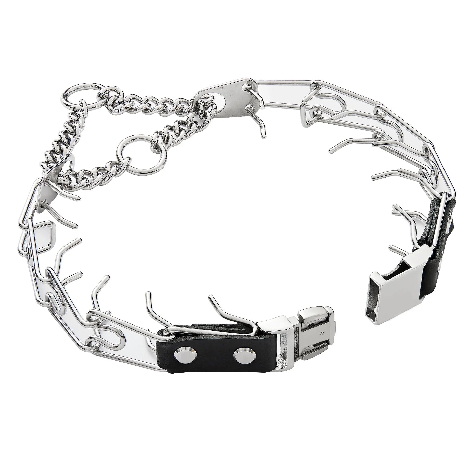 Fit Dog Prong Pinch Collars Comfort Tip Adjustable Stainless Steel Pet Training