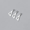 11*6mm Mini Triangle Pendant Simple 925 Sterling Silver Hollow Triangle Charms for Bracelet Necklace Earrings