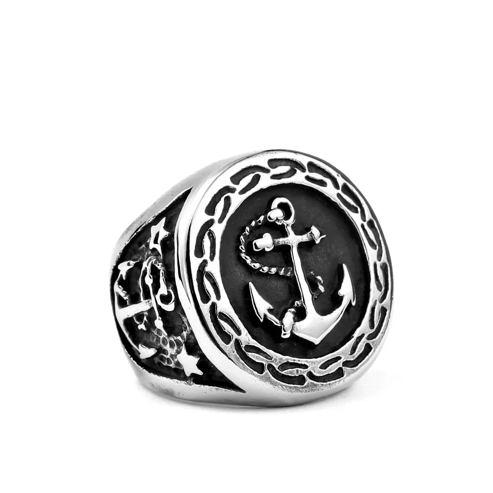 SS8-388R Steel Soldier Anchor Ring Men Stainless Steel Ring Popular Personality Smart Polish Jewelry for Europe