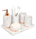4 PCS Bathroom Accessory Set Plastic Bath Vanity Set with Toothbrush Holder