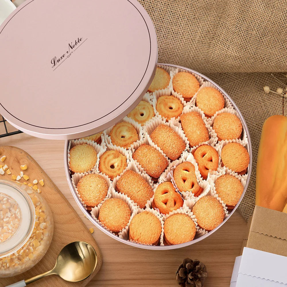 Embossed Dream Golden Food Grade Ruonded Moonckae Dream Cake Tin Box Cookie Packing 8 Inch Torte Cake Tin Wholesale MegaBDM