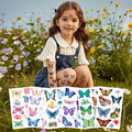 New Butterfly Tattoo Stickers Waterproof Sweat Children's Cute Watercolor Cartoon Colorful Stickers Temporary Tattoo Stickers