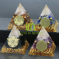 Wholesale 6cm Natural Healing Crystals Gemstone Quartz Gravel Stones Resin Organite Meditation Pyramid for Home Decor Jewelry