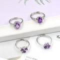 Natural Jewelry Amethyst Crystal Stone Ring Exquisite 7*9mm Brass Oval Crystal Ring