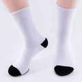 40cm Sublimation Blanks Christmas Sport Socks With Black Heel Black Toe for Christmas/Sport/Daily Use