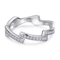 Simple Eternity Rings No Fade Cubic Zircon Lightening Design 925 Silver Band Ring Daily Jewelry