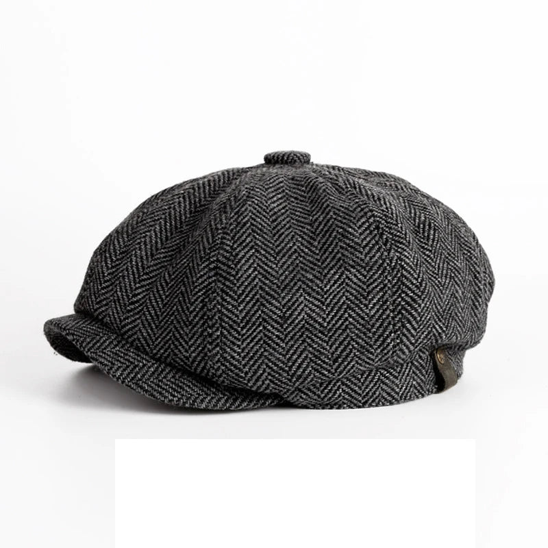 Casual Solid Berets Gatsby Cap Outdoor Newsboy Driving Hats Adjustable Octagonal Cap