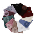 New Pearl Chiffon Malaysian Scarf Round Pleated Flower Headband for Women Shawl Hijab
