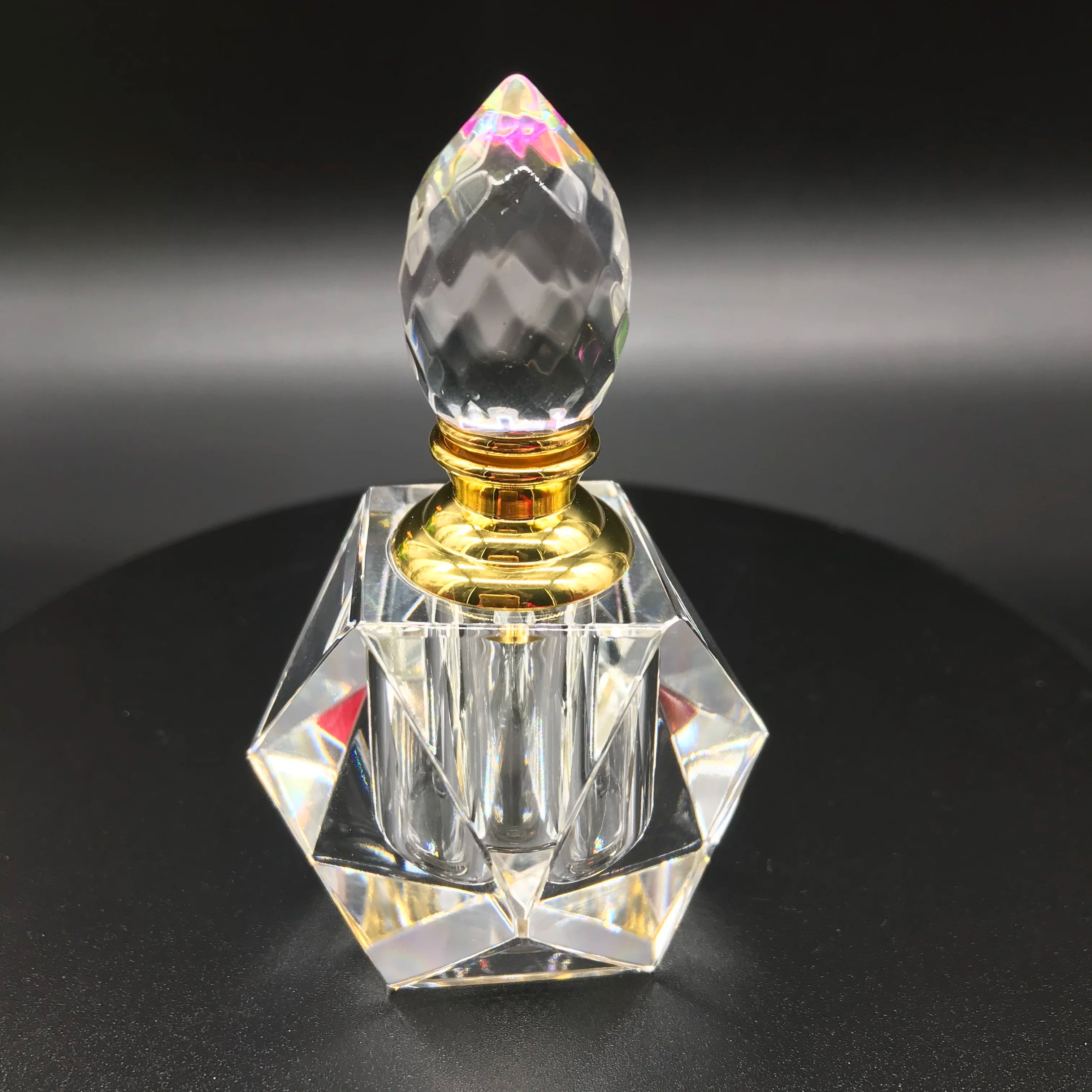 Factory Direct Sale Perfume Packaging 3 6 12 ml Clear Crystal Glass Diamond Design Empty Decorative Attar Oil Perfume Bottle