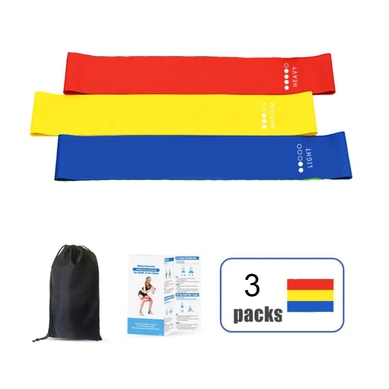 Custom Logo Set of 3 Latex Mini Resistance Loop Bands-Durable & Eco-Friendly for Exercise