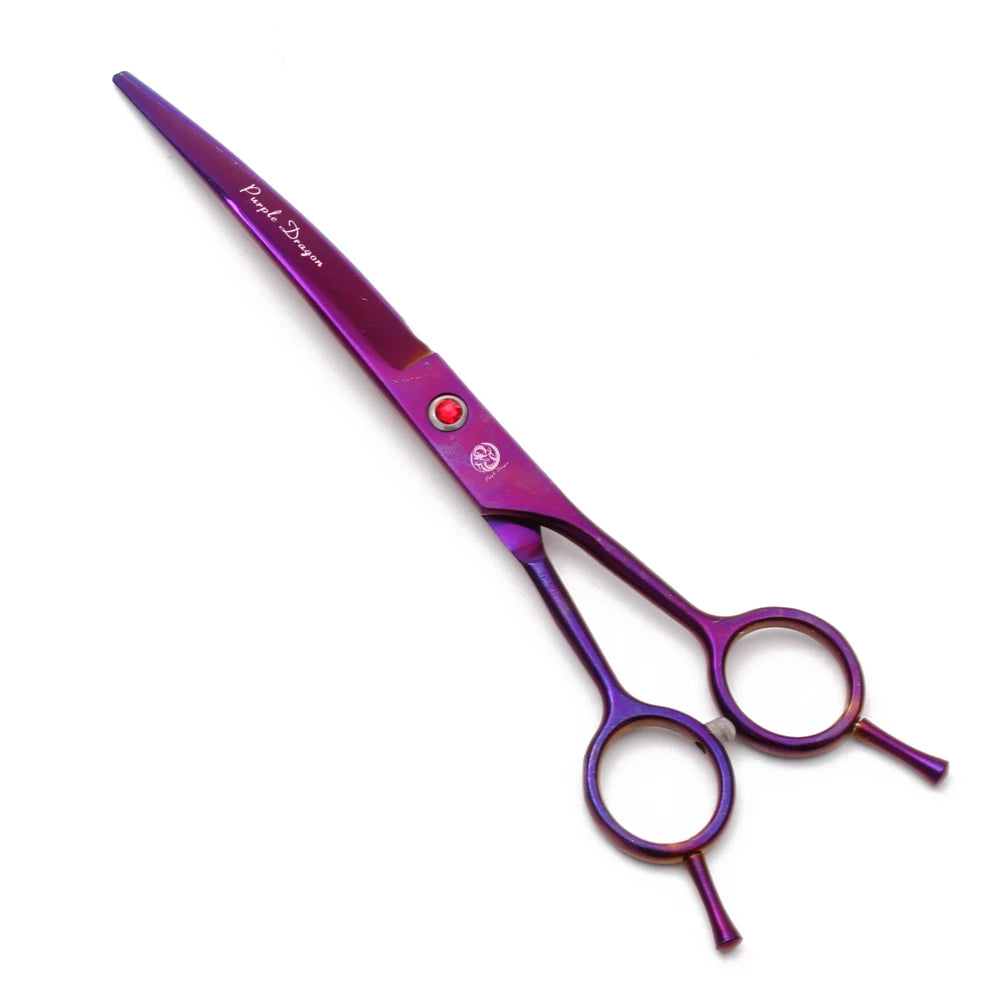 Dog Grooming Scissors Purple Dragon 8" Japan Stainless Steel Down Curved Scissors Z3005 Pet Hairdressing Scissors