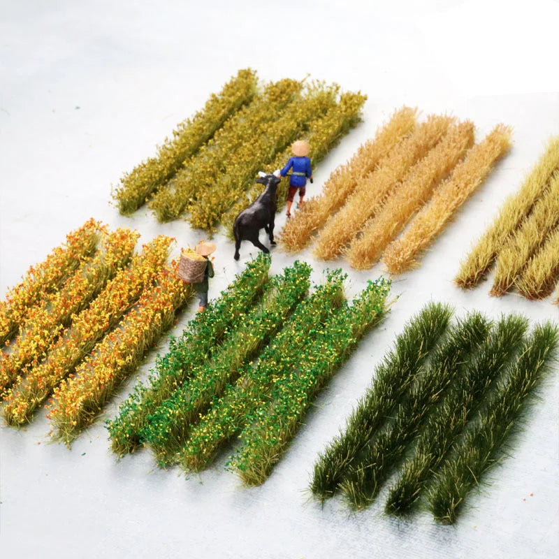 110*60mm Artificial Static Grass Bush Flower Miniature Architecture Ho Scale Model for Ho Scale Train