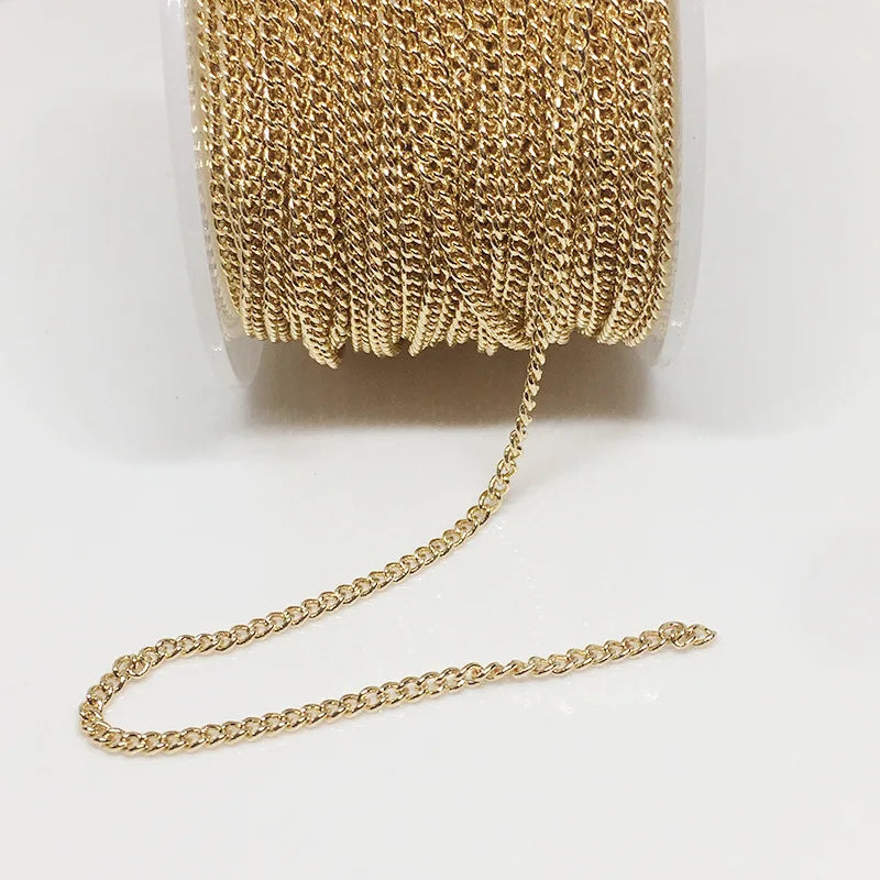 14k Gold Rose Gold Twist Swirl Chain Brass with Real Gold Plating Waterproof Twisted Spiral Link Bulk 10 Meter Roll for Jewelry