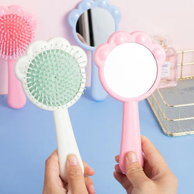 YUE Wholesale Custom Small Hand Held Mirror Cat Claw Portable Hand Held Makeup Mirror Cute Handheld Makeup Mirror