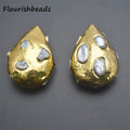 DIY Fashion Jewelry Bracelet Necklace Making Gold Plated Big Size Waterdrop Shape Natural Freshwater Pearl Loose Beads