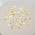 18K Gold Plated Glossy Heart Spacer Beads Brass Geometric Loose Beads Not Rust Not Allergic Plum-shaped Flat Beads