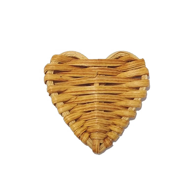 Wholesale DIY Heart Shaped Rattan Findings for Jewelry Earrings Making