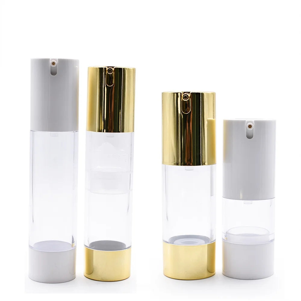 Airless Pump Bottle 15ml 30ml 50ml Transparent Cosmetic Packaging Lotion Plastic Bottles