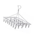 Hot Sales Stainless Steel Metal Square Shape Clothes and Socks Hanger Clips Folding Rack for Bathroom Use