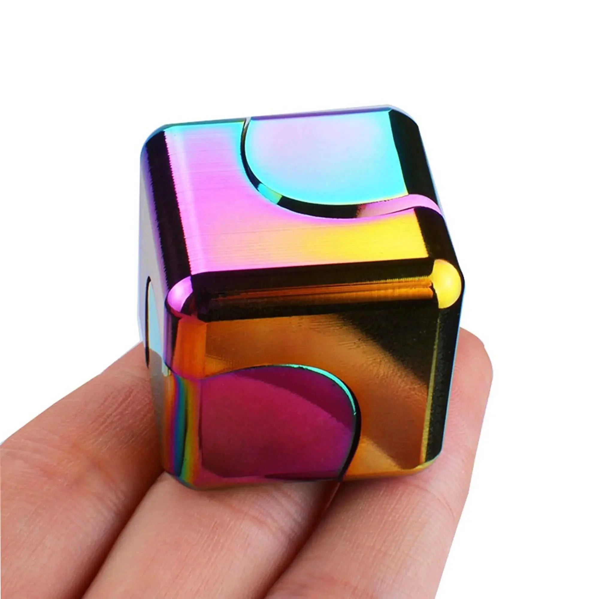Metal Cube Fingertip Spinner Decompression Spinning Tops Anti-Anxiety Toys Hand Fidget Spinner Vent Toys Flipo Flip for Children