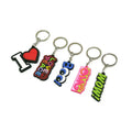 Promotional Custom Logo Rectangle Rubber 2d Die Cut Pvc Soft Plastic Character Letter Kid Personalized Gift Keychain
