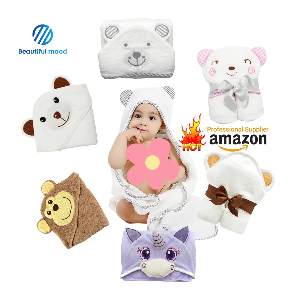 Bulk Buy China ultra Soft Quality Custom Baby Animal Design Kids Bath Blanket Organic 100% Bamboo Baby Hooded Towel