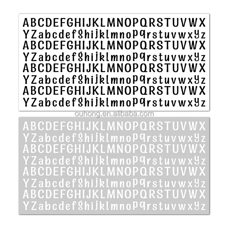 Wholesale Vinyl Letter Sticker Black White English Alphabet Stickers Diy Hand Account Decorative Waterproof Sticker Sheet