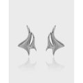 925 Sterling Silver Fashion Textured Stud Earrings Abstract Sea Mew Designer Earrings Characteristic Custom Earrings Women