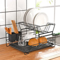2 Tier Stainless Steel Over Sink Dish Drying Rack Plates Drainer Kitchen Storage Organizer Shelf  Drying Rack Storage Holders