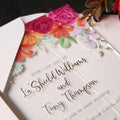 Custom UV Printed Romantic Flower Party Clear Acrylic Invitations Luxury Handmade Wedding Invitation Cards Made High Paper