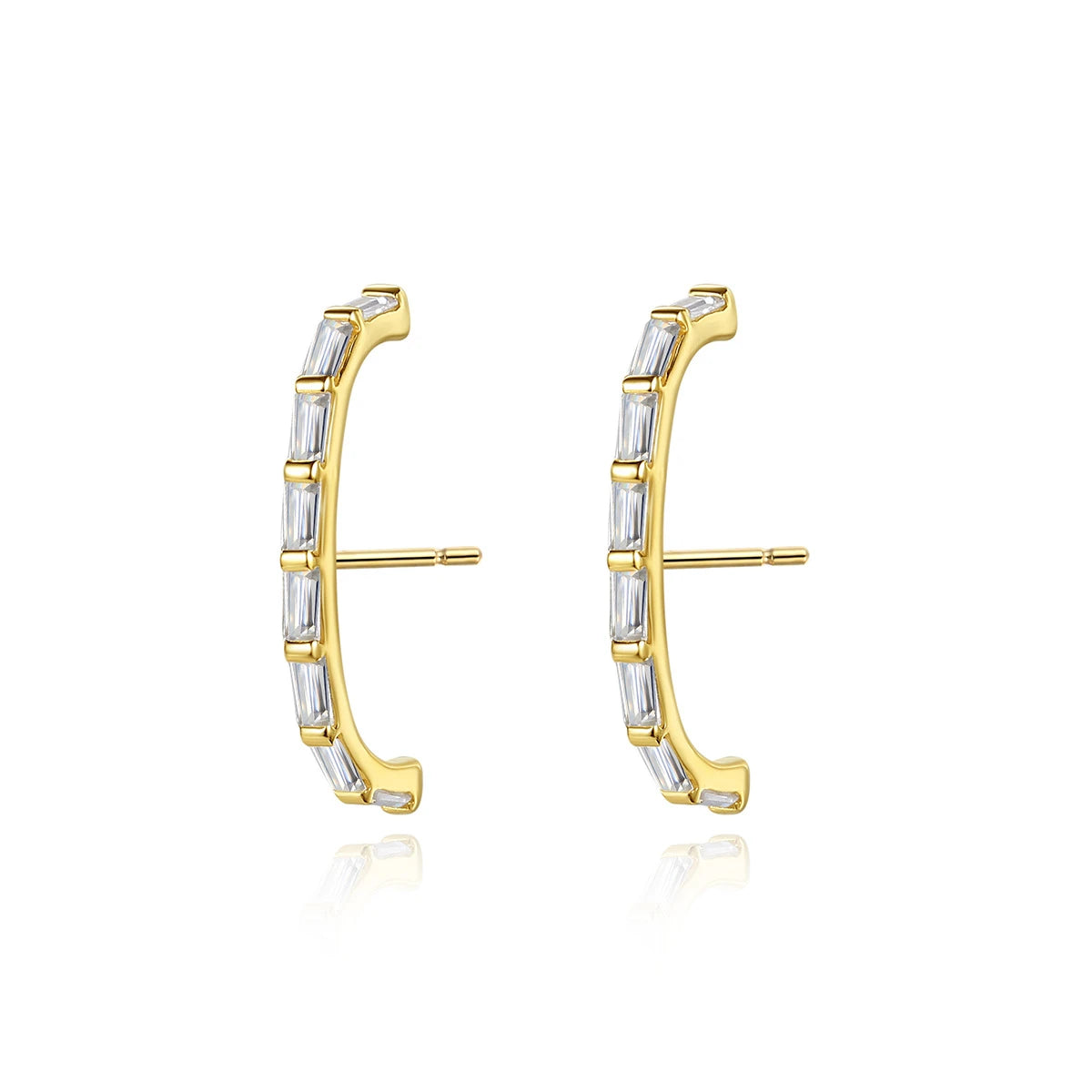 Daidan Dainty Pave Luxury Zirconia C Shape Cuff S925 Sterling Silver Cuff Earring