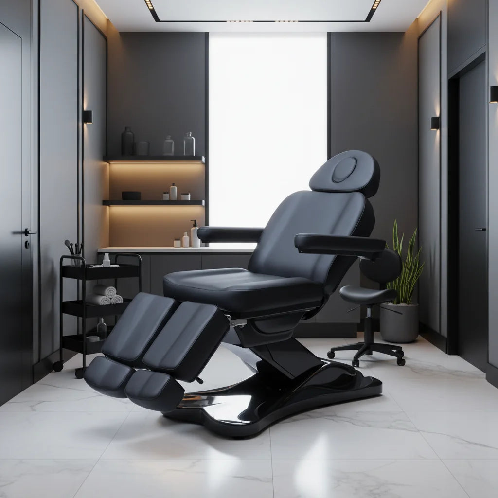 Kangmei Therapy Spa Salon Cosmetic 2 Electric Motors Beauty Treatment Tattoo Massage Table Facial Bed Podiatry Aesthetic Chair
