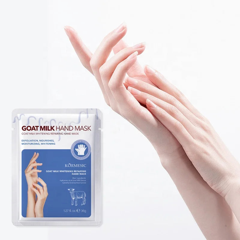 OEM Private Label Hot Sales KORMESIC Goat Milk Whitening Repairing Hand Skin Care Moisturizing Hand Mask