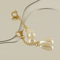 Statement Shell Pearl Earrings 18K Gold Plated Long Teardrop Pearl Dangle Earrings Jewelry for Women Party