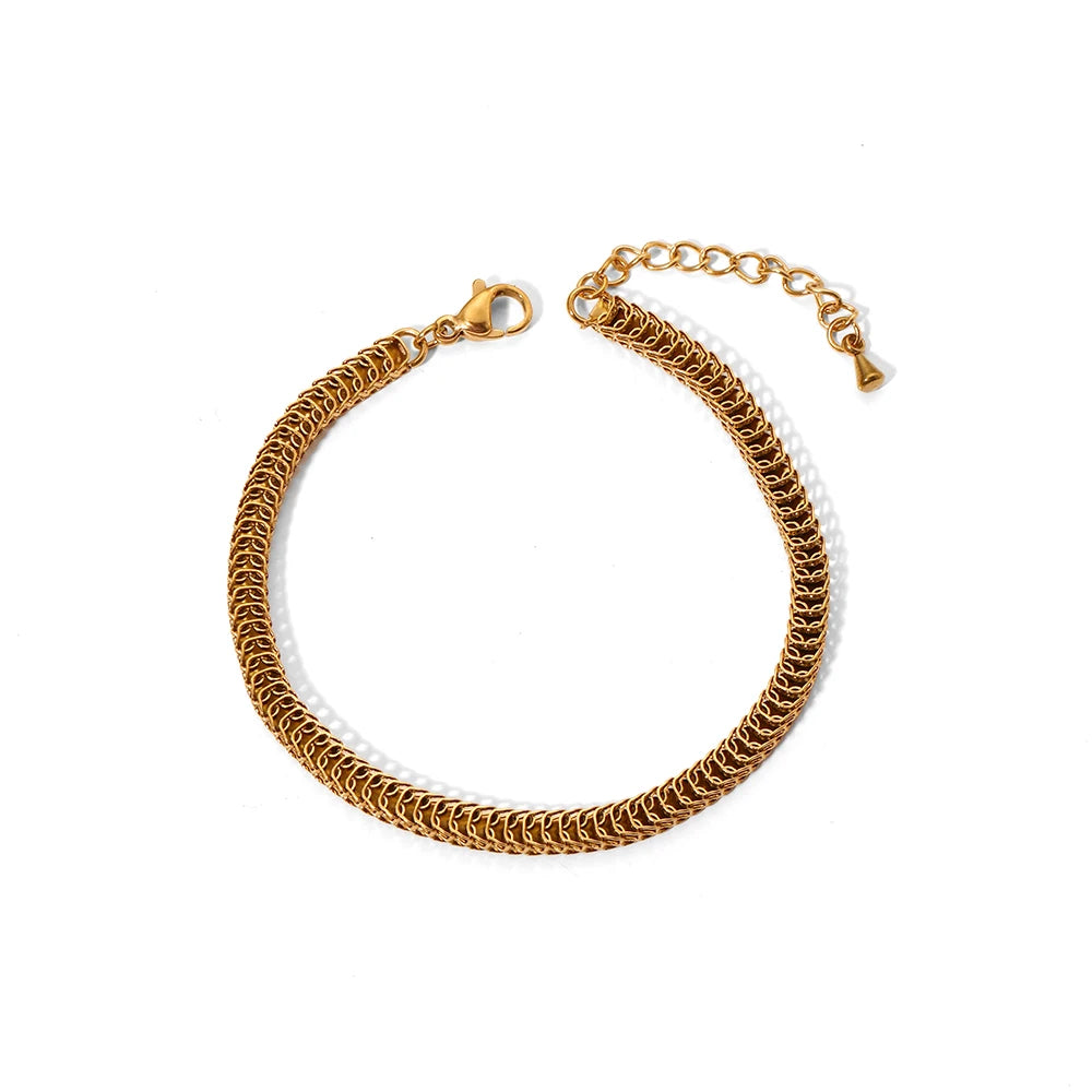 Chunky Stainless Steel 18k Gold Plated Hip Hop Miami Curb Cuban Link Chain Bracelets for Women Non Tarnish Jewelry