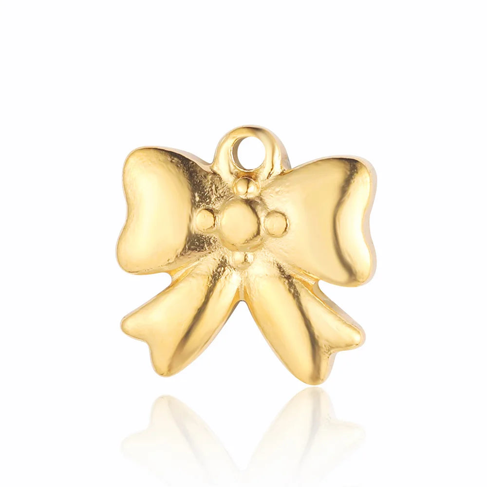 Beimai OEM Charms For Jewelry Making Leaf Wing Bowknot Conch Dolphin Stainless Steel Star Pendant DIY Accessories