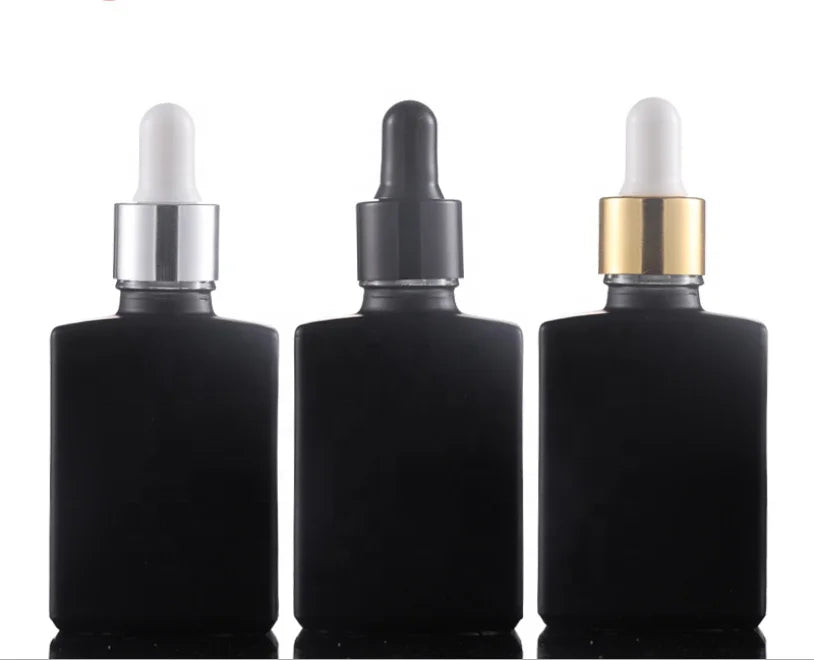 Frosted Black Glass Dropper Bottles 15ml 30ml 100ml Essential Oil Perfume 100pcs Carton