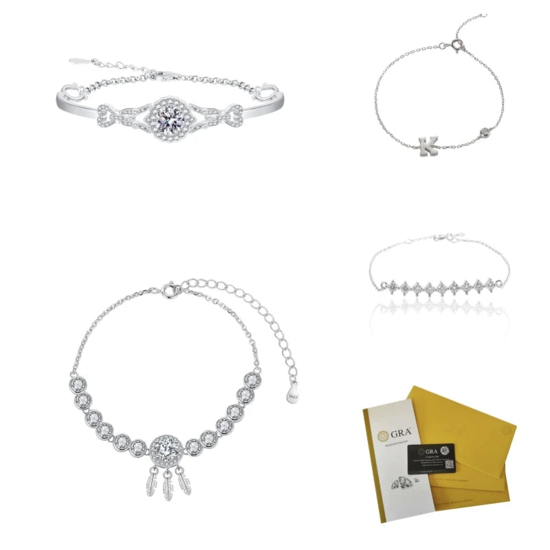 Ladies Jewelry S925 Silver Bracelet Fashion Jewelry Bracelets Bangles Fashion Bracelet Moissanite Bangle