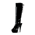 15 cm Black Platform Stiletto 6-inch Model Show Stripper Girl Stiletto Black High Boots Strip Pole Dance