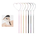 Custom Logo Heart-Shaped Long Handle Mirror for Checking False Eyelash Extensions Beauty Makeup Tool