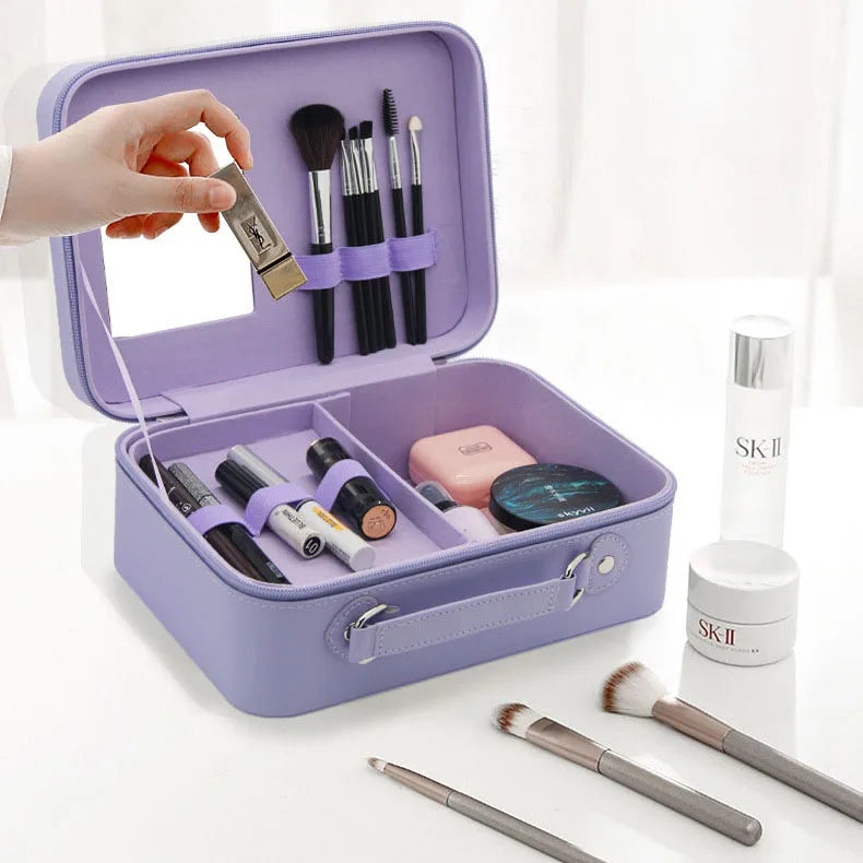 Fashion Wholesale Waterproof Custom Makeup Toiletry Bag New Outdoor Custom Waterproof Mirror PU Travel Makeup Bag
